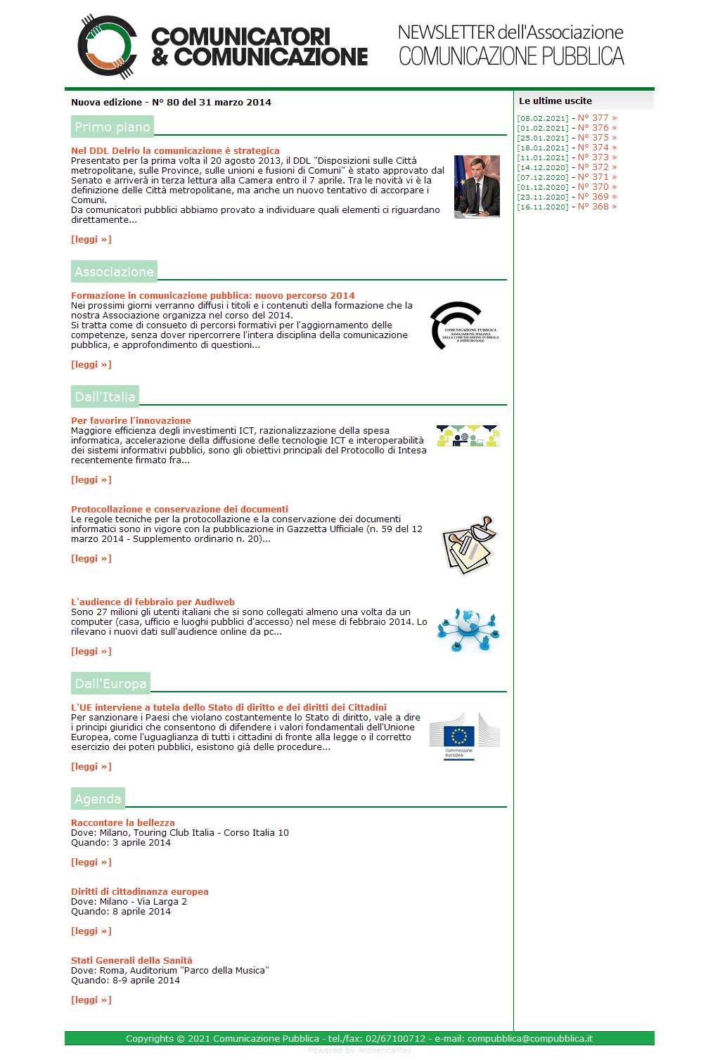 Comunicatori e Comunicazione n� 80 - 31 marzo 2014