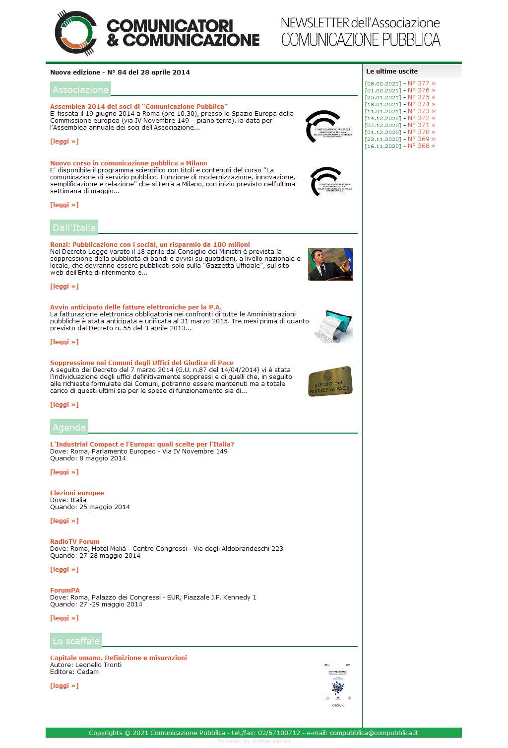 Comunicatori e Comunicazione n� 84 - 28 aprile 2014