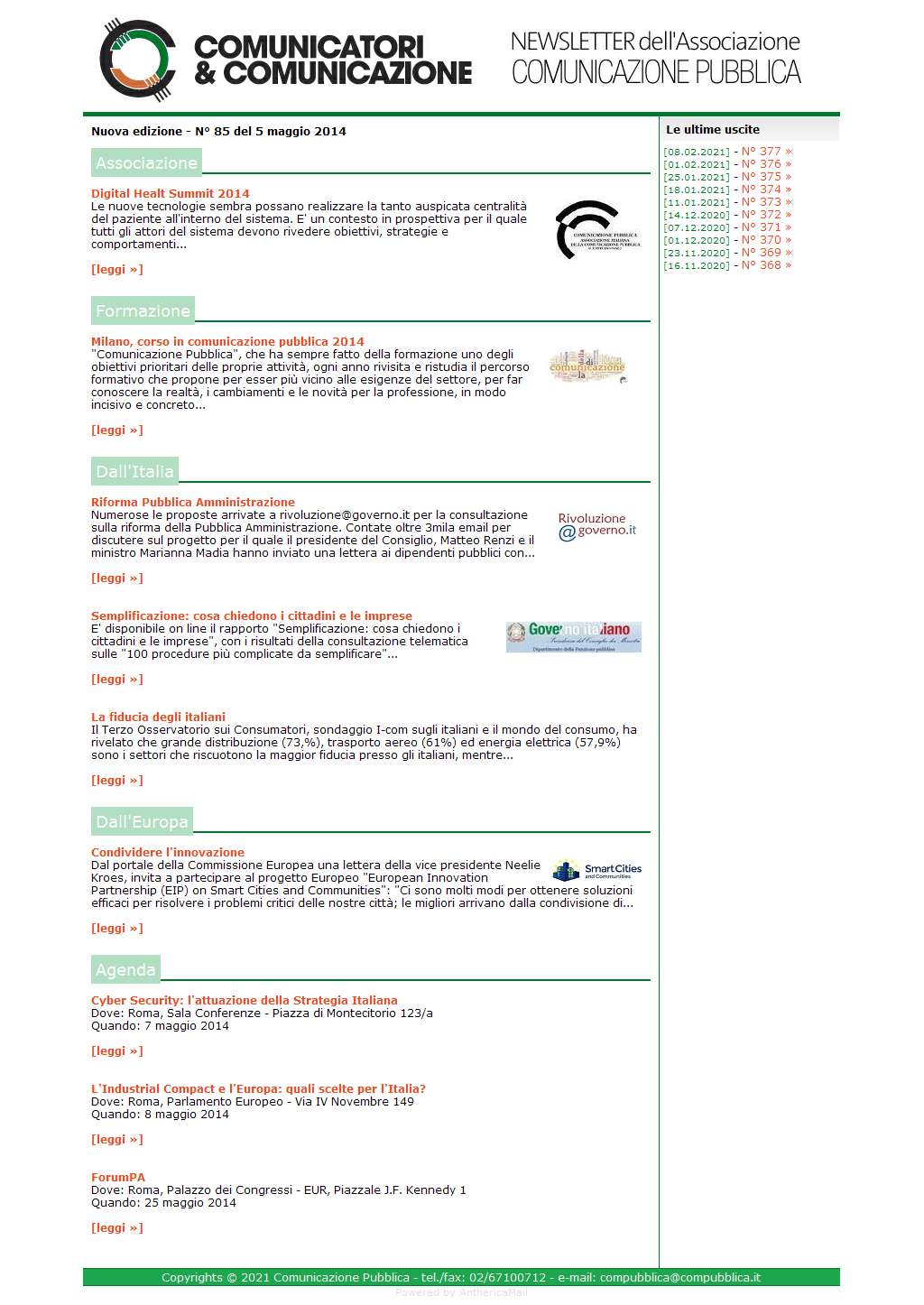 Comunicatori e Comunicazione n� 85 - 5 maggio 2014