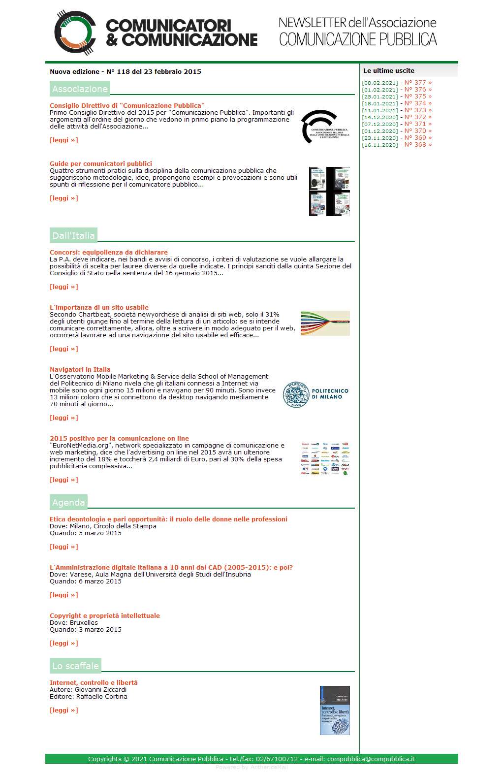 Comunicatori e Comunicazione n� 118 - 23 febbraio 2015