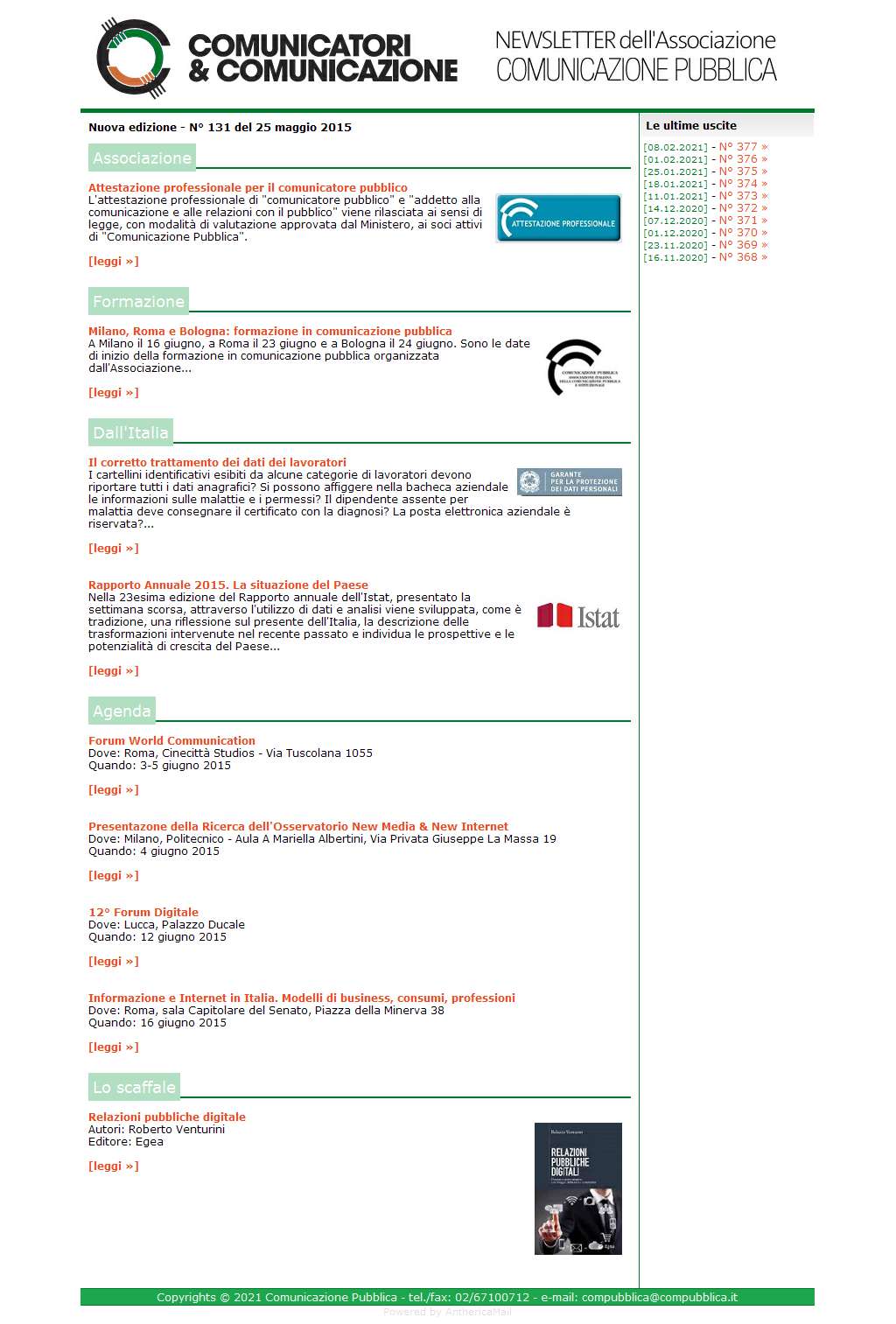 Comunicatori e Comunicazione n� 131 - 25 maggio 2015