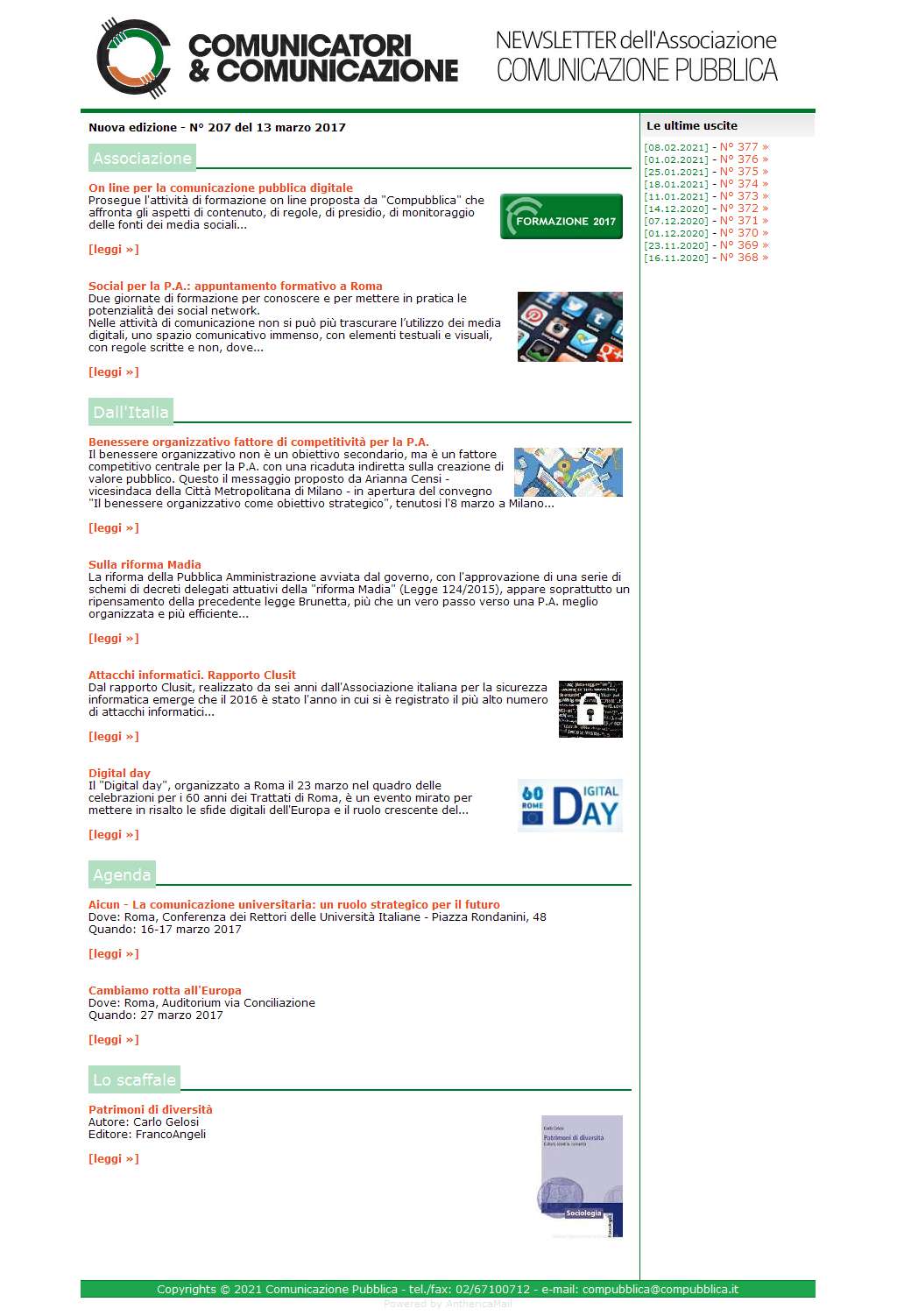 Comunicatori e Comunicazione n� 207 - 13 marzo 2017