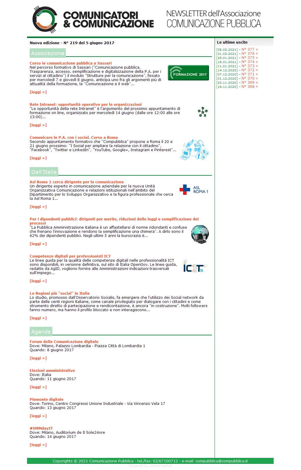 Comunicatori e Comunicazione n� 219 - 5 giugno 2017