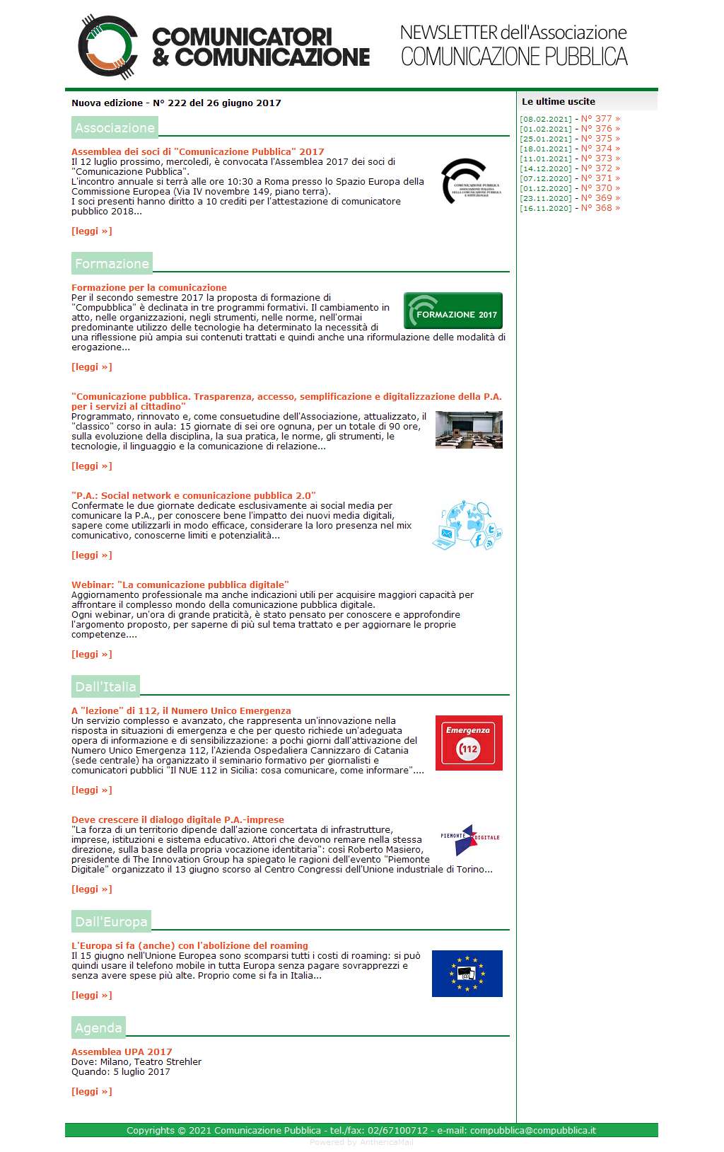 Comunicatori e Comunicazione n� 222 - 26 giugno 2017