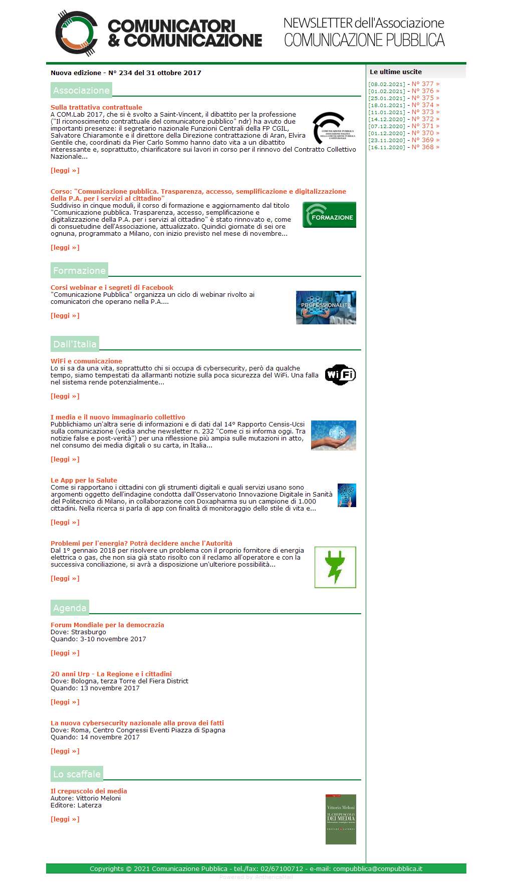 Comunicatori e Comunicazione n� 234 - 30 ottobre 2017