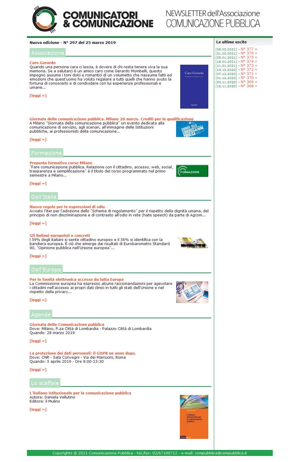 Comunicatori e Comunicazione n� 297 - 25 marzo 2019
