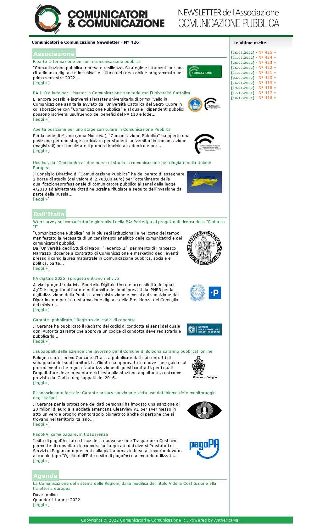 Comunicatori e Comunicazione n� 340 - 23 marzo 2020