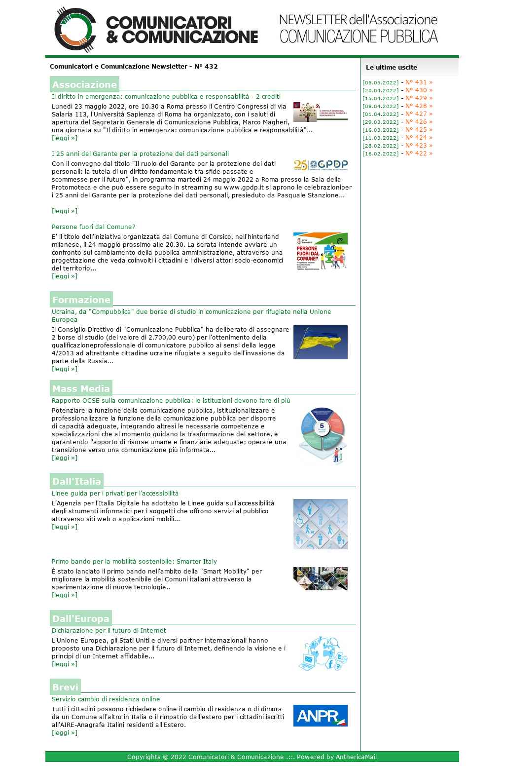 Comunicatori e Comunicazione n� 346 - 4 maggio 2020