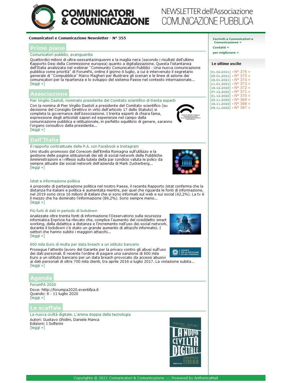 Comunicatori e Comunicazione n� 355 - 6 luglio 2020