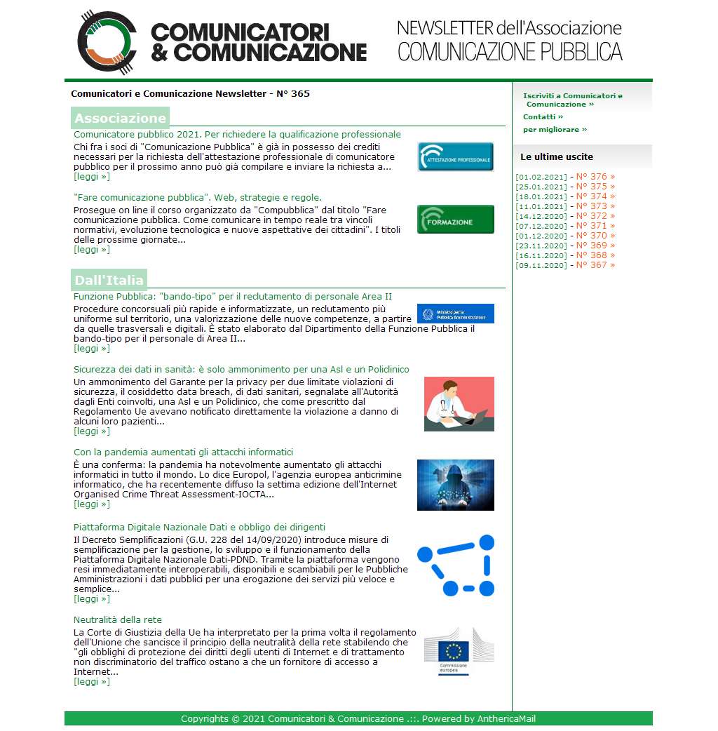 Comunicatori e Comunicazione n� 365 - 26 ottobre 2020