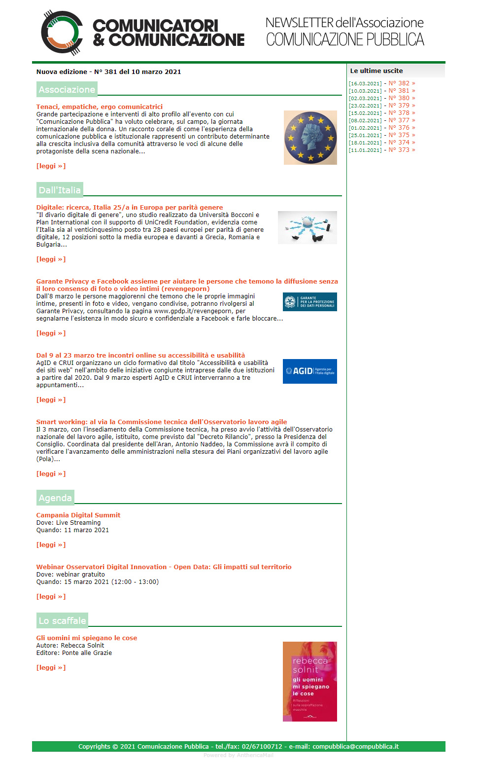 Comunicatori e Comunicazione n� 381 - 10 marzo 2021