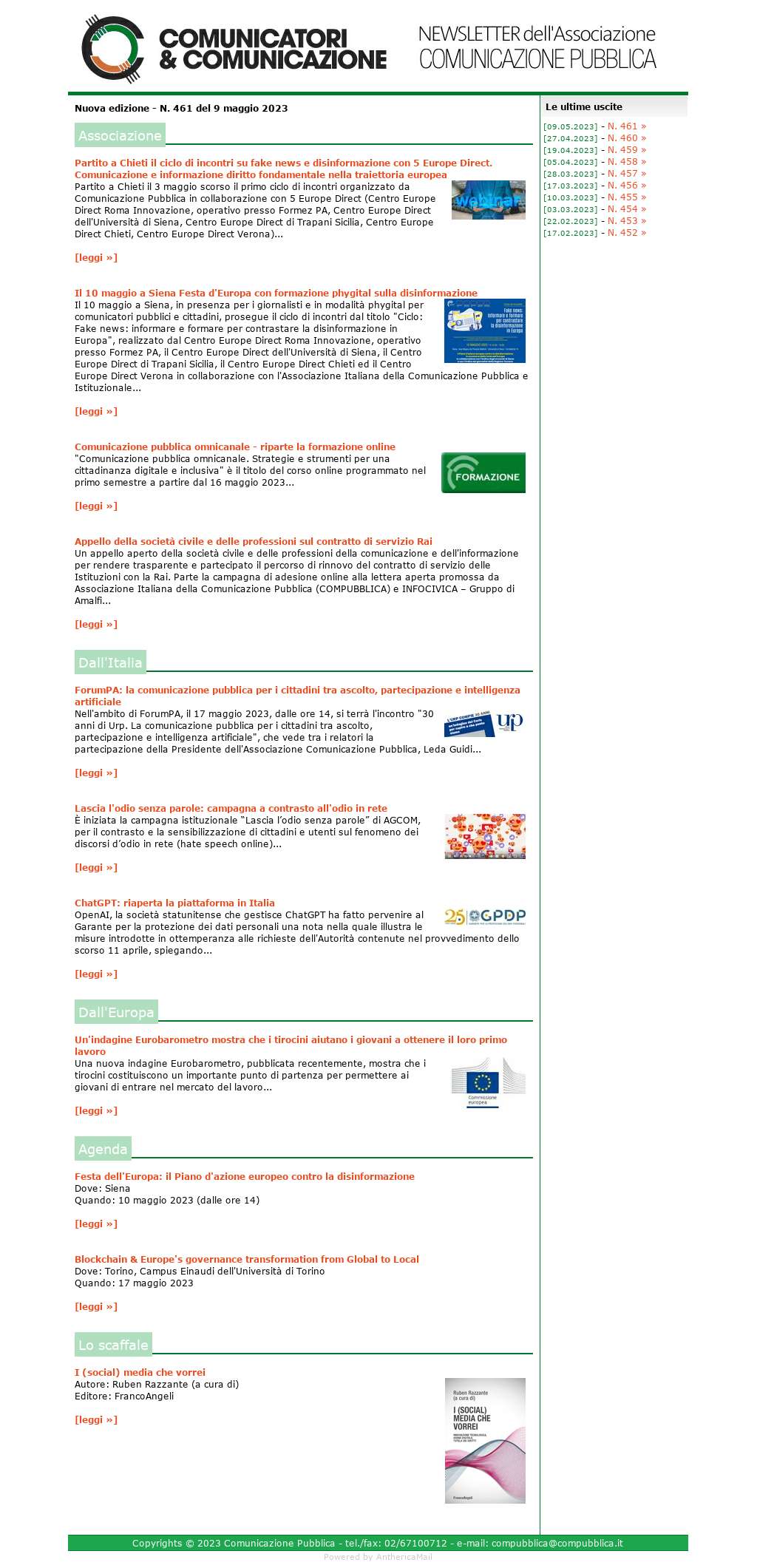 Comunicatori e Comunicazione n� 461 - 4 maggio 2023