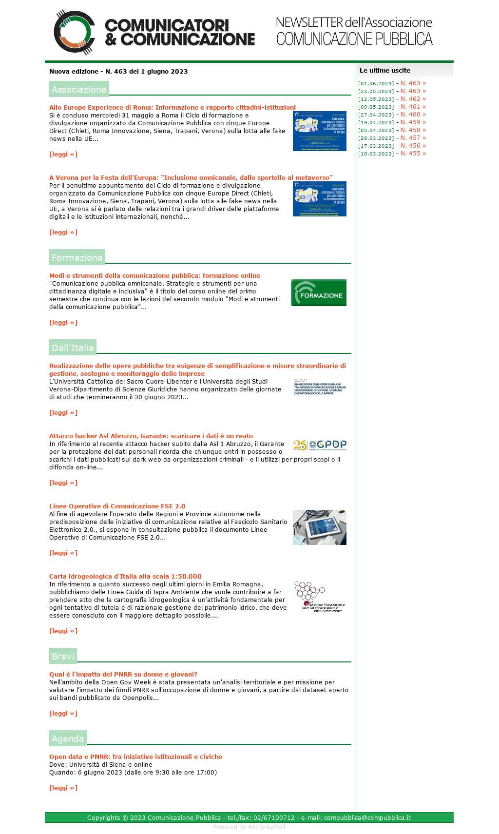 Comunicatori e Comunicazione n� 464 - 1 giugno 2023