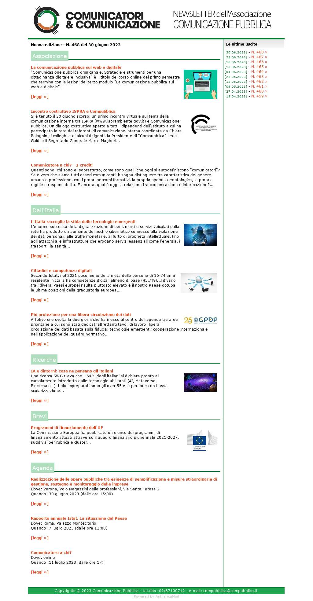Comunicatori e Comunicazione n� 468 - 30 giugno 2023