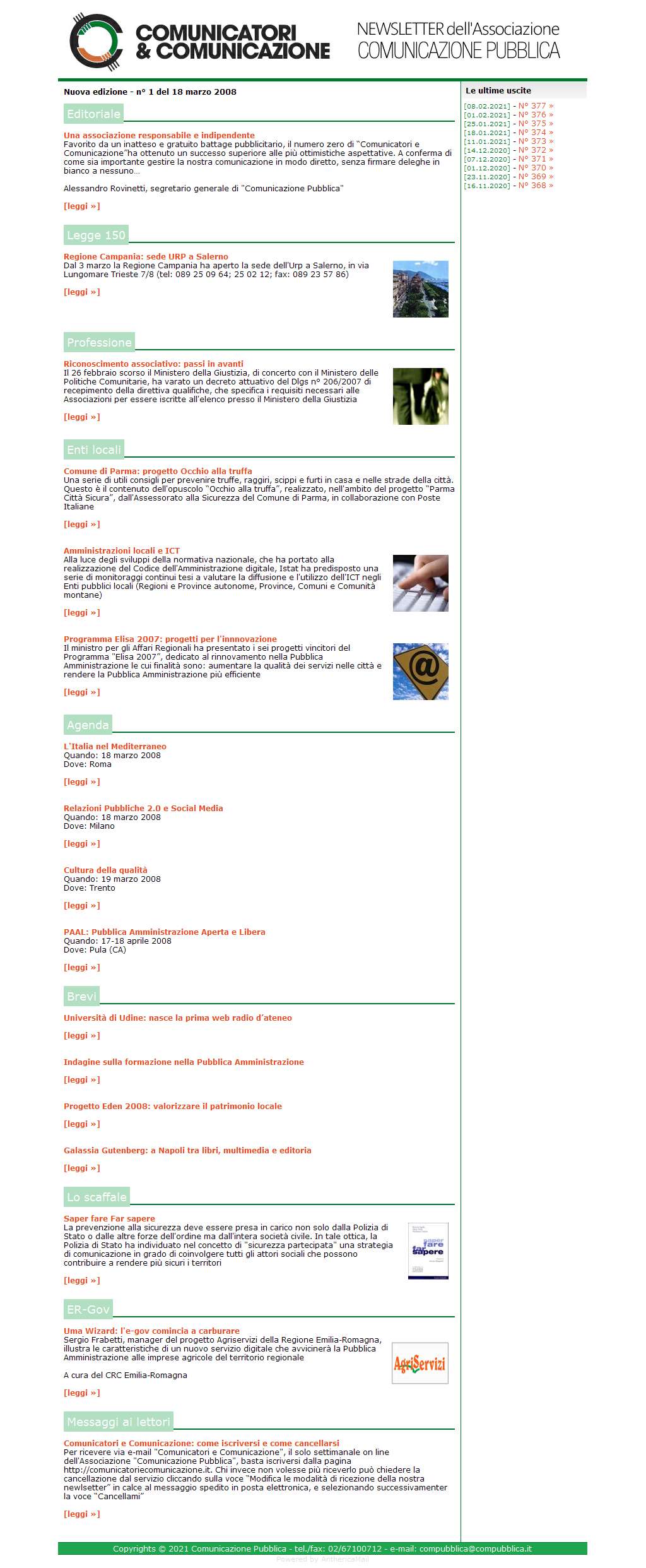 Comunicatori e Comunicazione Newsletter - n� 1